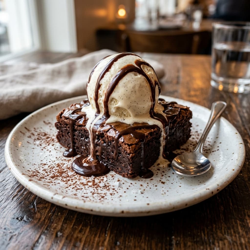 Warm Chocolate Fudge Brownie