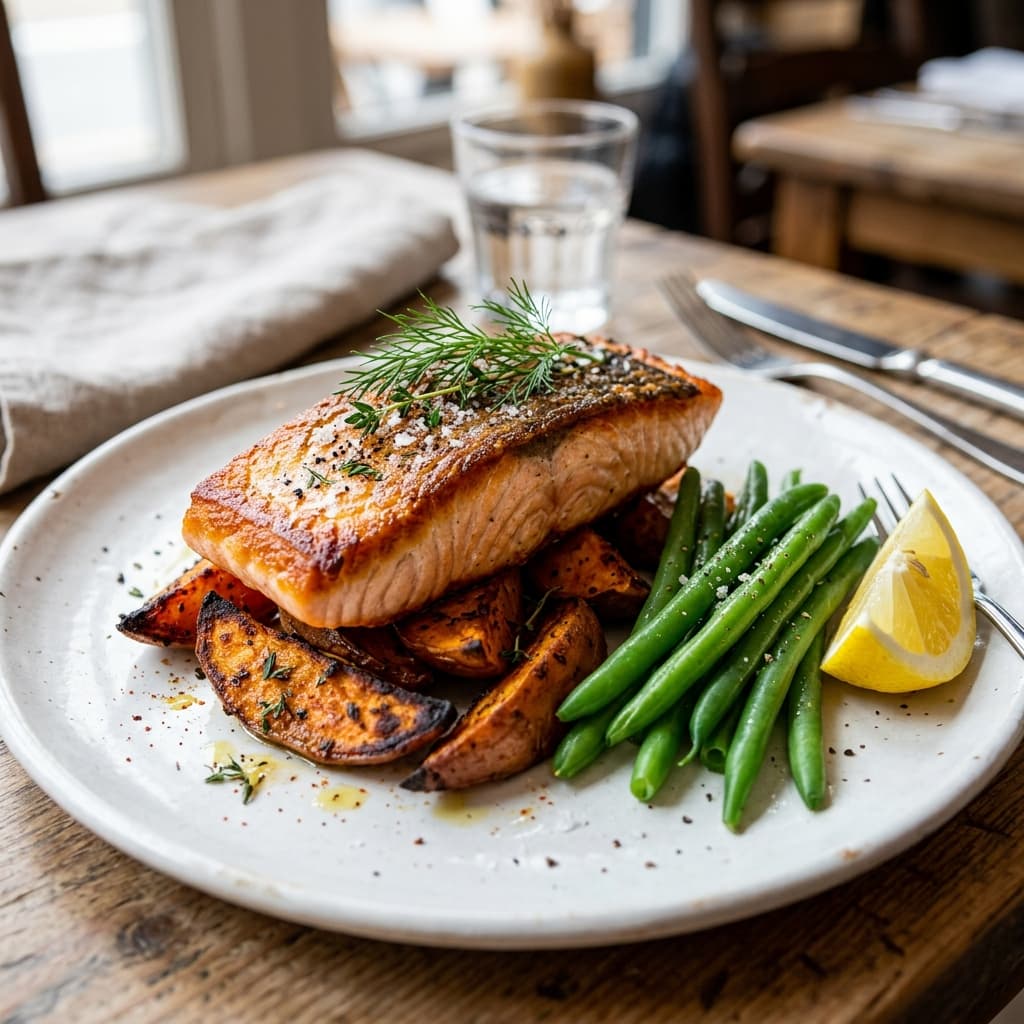 Salmon, Sweet Potato & Green Beans