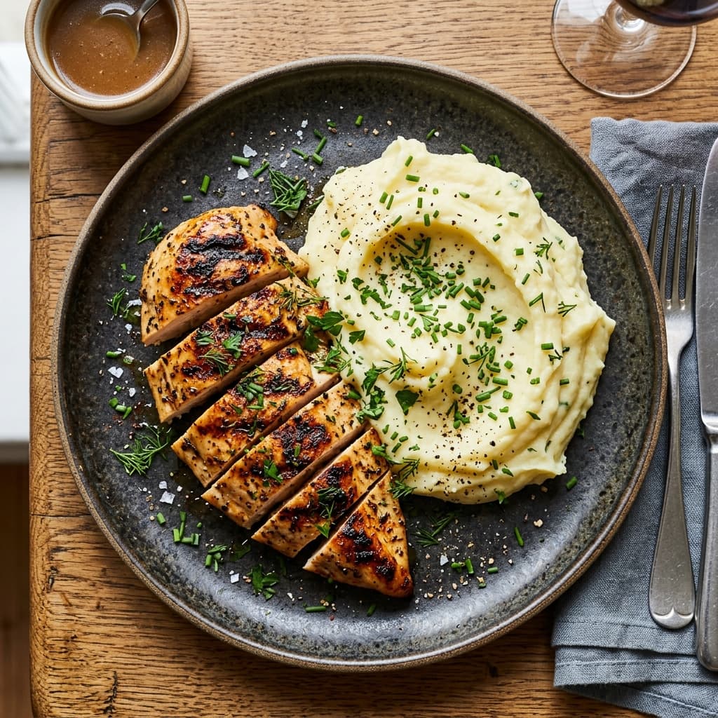 Grilled Chicken with Mash Potatoes