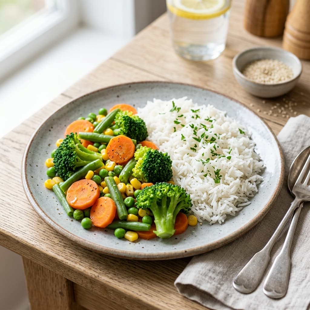 Boiled Vegetables with Rice